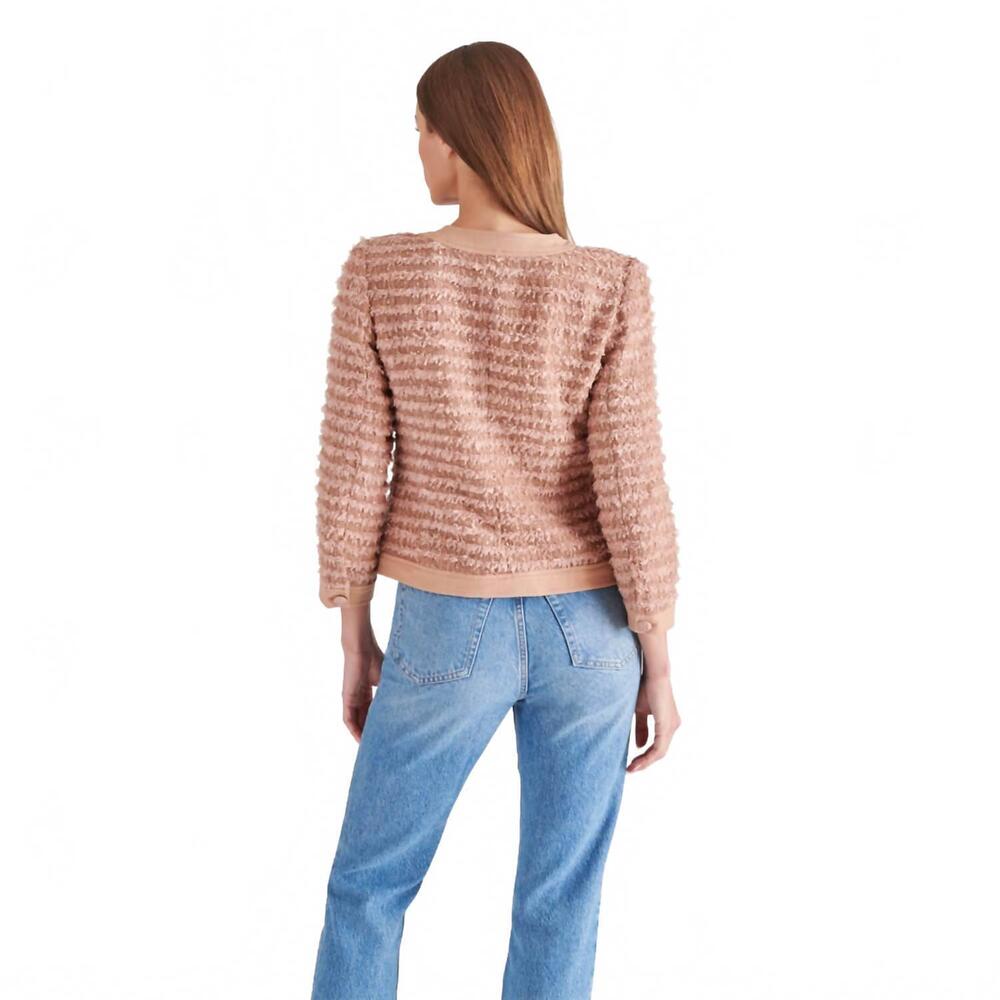 NEW STEVE MADDEN women's winterrose tweed jacket in mauve - Picture 3 of 4